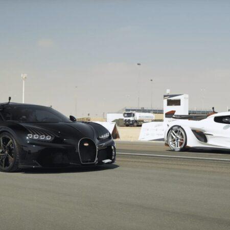 Bugatti Chiron vs Koenigsegg Jesko v drag race!